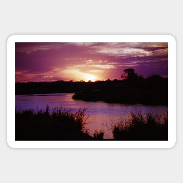 Namibian Angolan Border Sunset #2 Sticker by Carole-Anne